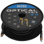 Кабель HDMI Wize AOC-HM-HM-10M оптический, 10 м, 4K/60HZ 4:4:4, v.2.0, ARC, 19M/19M, HDCP 2.2, Ethernet, черный, коробка