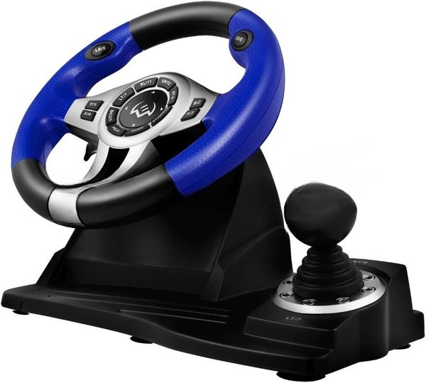 Руль черный SVEN GC-W600 (виброотдача, педали, джойстик, 12 кн., USB)