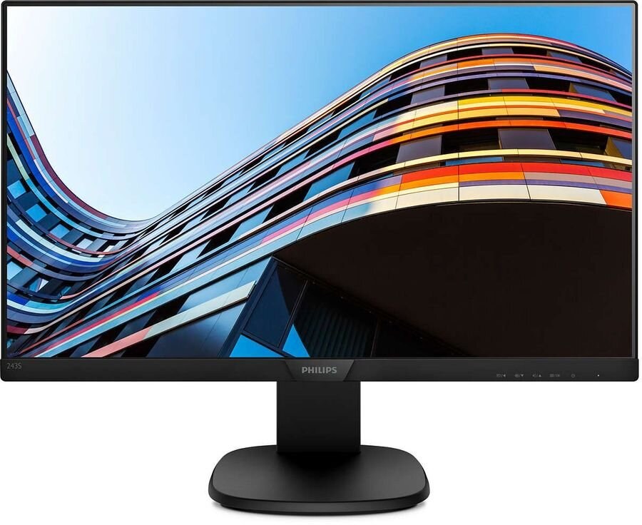 Монитор 23.8" PHILIPS 243S1/00 Black с поворотом экрана (IPS, 1920x1080, 75Hz, 4 ms, 178°/178°, 250 cd/m, 50M:1