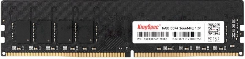 Оперативная память KingSpec, DDR4, 16GB (1x16GB), 2666MHz, CL18, DIMM