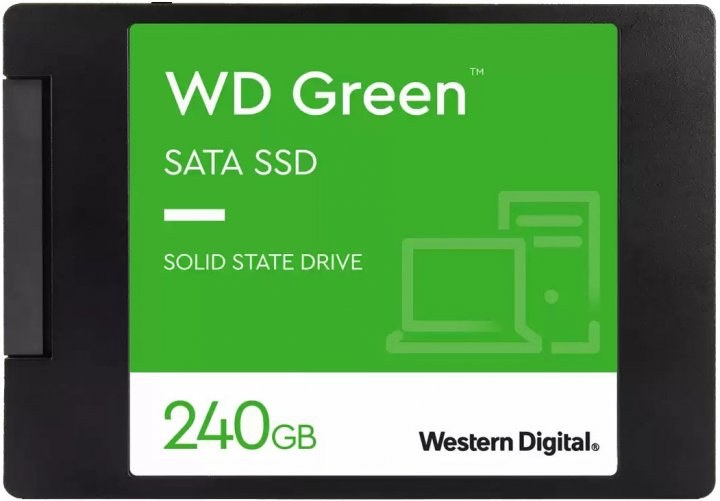 Накопитель SSD WD Green WDS240G3G0A, 240Gb, SATA III, 2.5", R/W 545/465