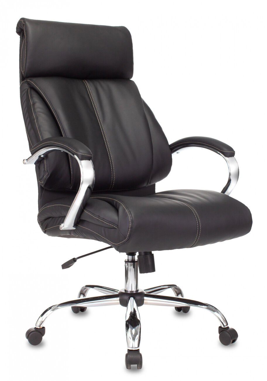 Кресло руководителя Бюрократ T-9904NSL Leather Venge Black черный, искусственная кожа, крестовина металл хром