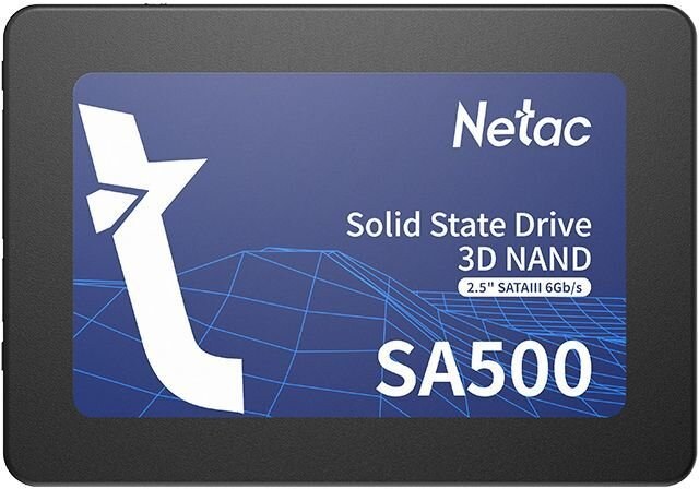 Накопитель SSD Netac SA500, 128Gb, SATA III, 2.5", R/W 500/400