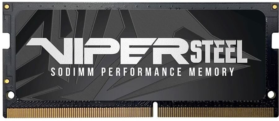 Оперативная память Patriot Viper Steel, DDR4, 8GB (1x8GB), 3200MHz, CL22, с радиатором, черный, SO-DIMM