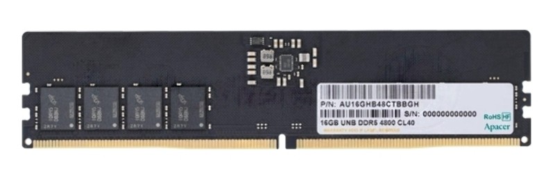 Оперативная память Apacer, DDR5, 16GB (1x16GB), 4800MHz, CL40, DIMM