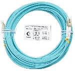 Шнур оптический Cabeus Tight Buffer, Duplex LC/LC, OM3 50/125, LSZH, 10м, d= 3мм, серый хвостовик, аква