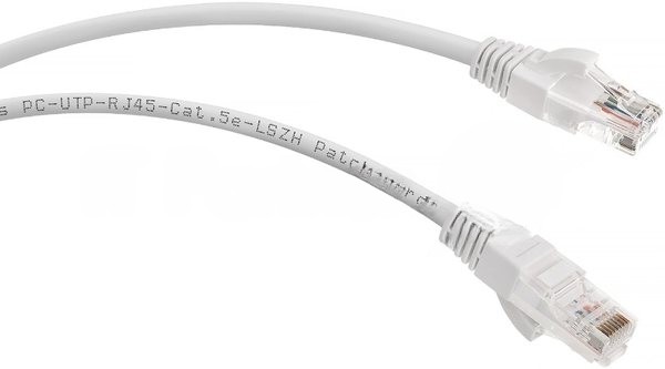 Патч-корд Cabeus PC-UTP-RJ45-Cat.5e-0.5m-WH-LSZH кат. 5е, неэкр., U/UTP, RJ45/RJ45, LSZH, AWG24, 0.5м, белый