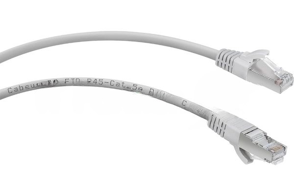 Патч-корд Cabeus PC-FTP-RJ45-Cat.5e-5m-LSZH кат. 5е, экр., F/UTP, RJ45/RJ45, LSZH, AWG24, 5 м, серый