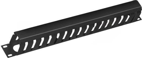 Кабельный органайзер Cabeus JB07-1U-BK 19", 1HU, 46х482х70 мм (ВхШхГ), закрытого типа, для шкафов, черный