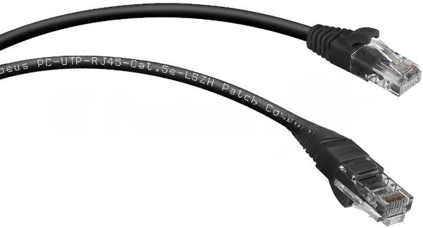 Патч-корд Cabeus PC-UTP-RJ45-Cat.5e-1.5m-BK-LSZH кат. 5е, неэкр., U/UTP, RJ45/RJ45, LSZH, AWG24, 1.5м, черный