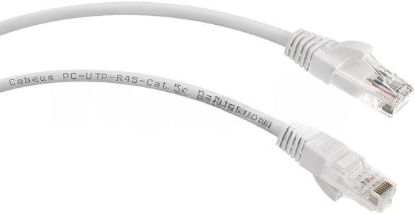 Патч-корд Cabeus PC-UTP-RJ45-Cat.5e-1.5m-WH кат. 5е, неэкр., U/UTP, RJ45/RJ45, PVC, AWG24, 1.5м, белый