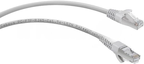 Шнур комм. Cabeus, кат. 5е, экр., F/UTP, RJ45/RJ45, LSZH, AWG24 20м, серый