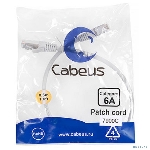 Шнур комм. Cabeus, кат. 6A, экр., S/FTP, RJ45/RJ45, LSZH, AWG26, 0.5м, серый
