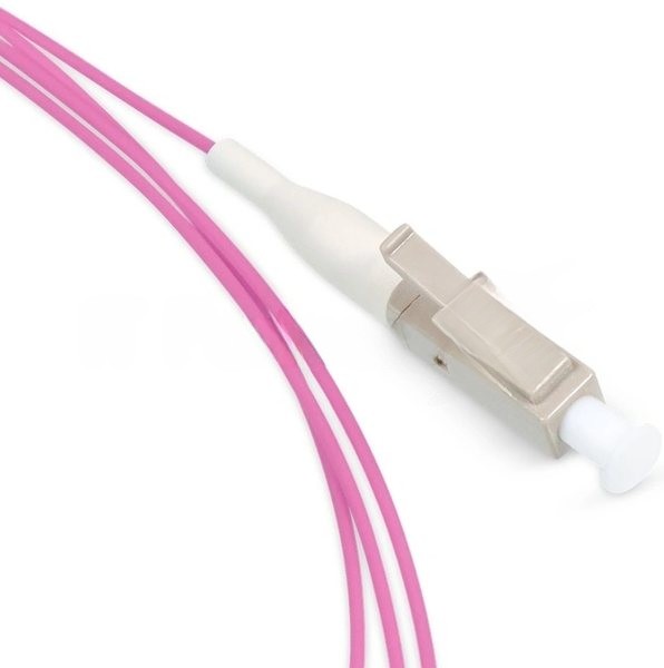 Пигтейл Cabeus, LC/UPC, OM4 50/125, 1,5м, серый хвостовик, розовый
