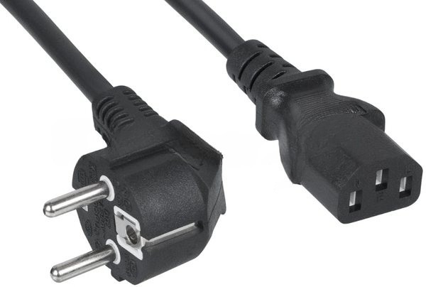 Кабель питания компьютера Cabeus PC-186-VDE-1.8M IEC 320 C13, вилка Schuko, 1.8 м, 10А, черный