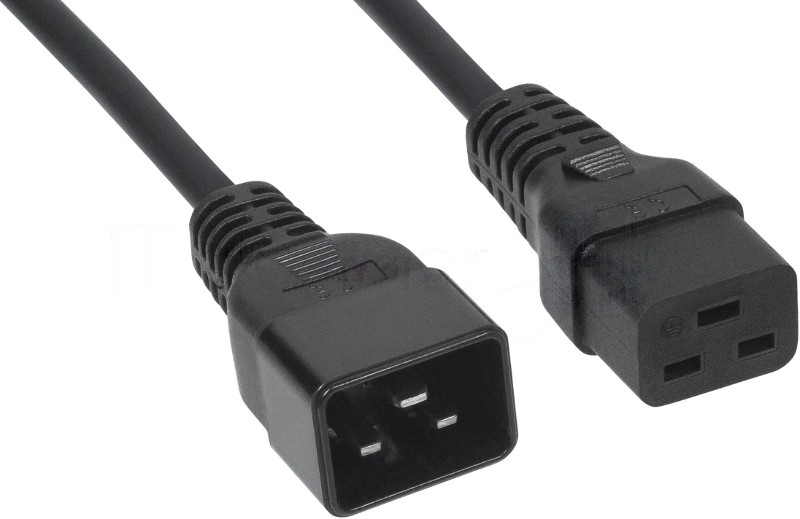 Кабель питания Cabeus PC-IEC19-IEC20-1.8M IEC 60320 С19, вилка IEC 60320 С20, 1.8 м, 16А, из кабеля 3х1,5 мм², черный