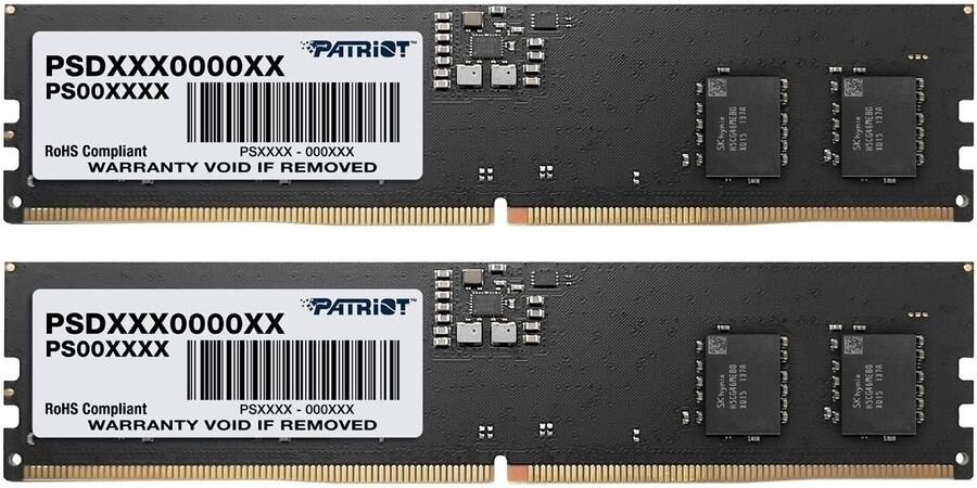 Оперативная память Patriot Signature, DDR5, 16GB (2x8 GB), 4800 MHz, CL40, DIMM