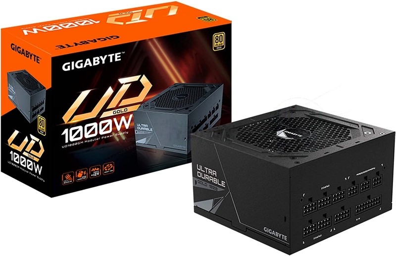 Блок питания Gigabyte ATX 1000W GP-UD1000GM 80 PLUS gold (24+4+4pin) APFC 120mm fan 8xSATA Cab Manag RTL