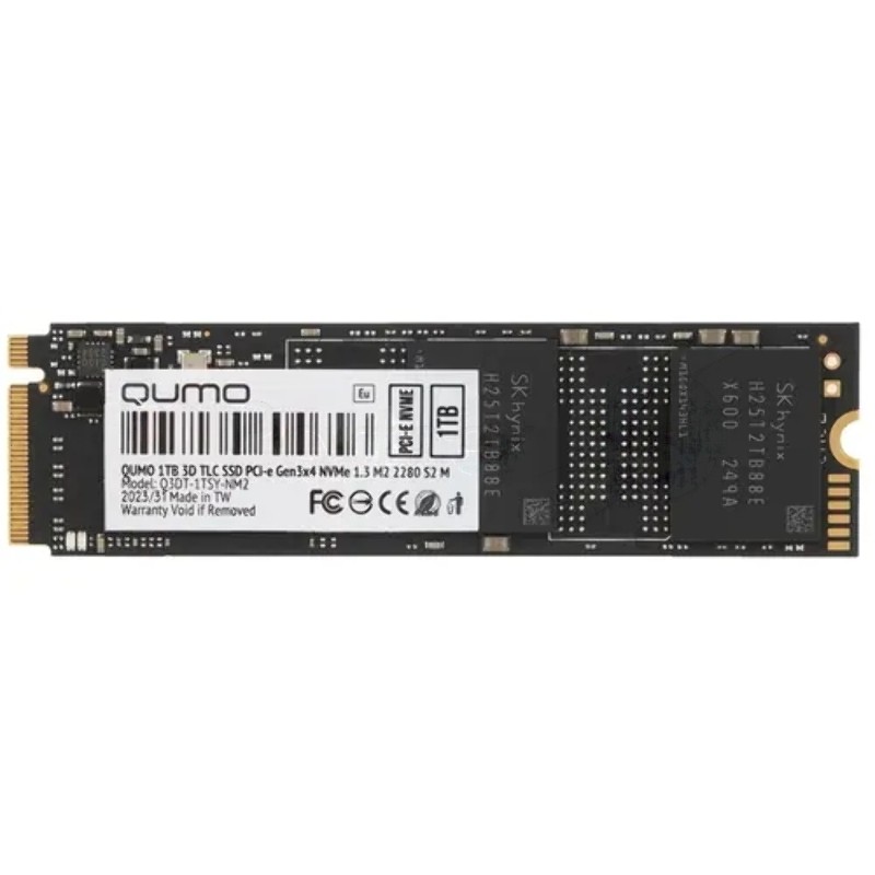 Накопитель SSD QUMO Novation, 1Tb, PCIe 3.0 x4, M.2 2280, NVMe, R/W 2100/1700