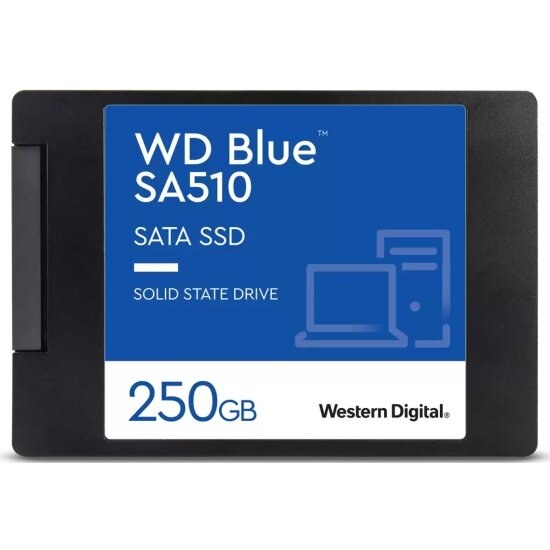 Накопитель SSD WD Blue SA510 250Gb, SATA III, 2.5", R/W 555/440