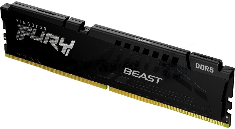 Оперативная память Kingston Fury Beast, DDR5, 8GB (1x8GB), 5600MHz, CL40, DIMM, с радиаторами, черный