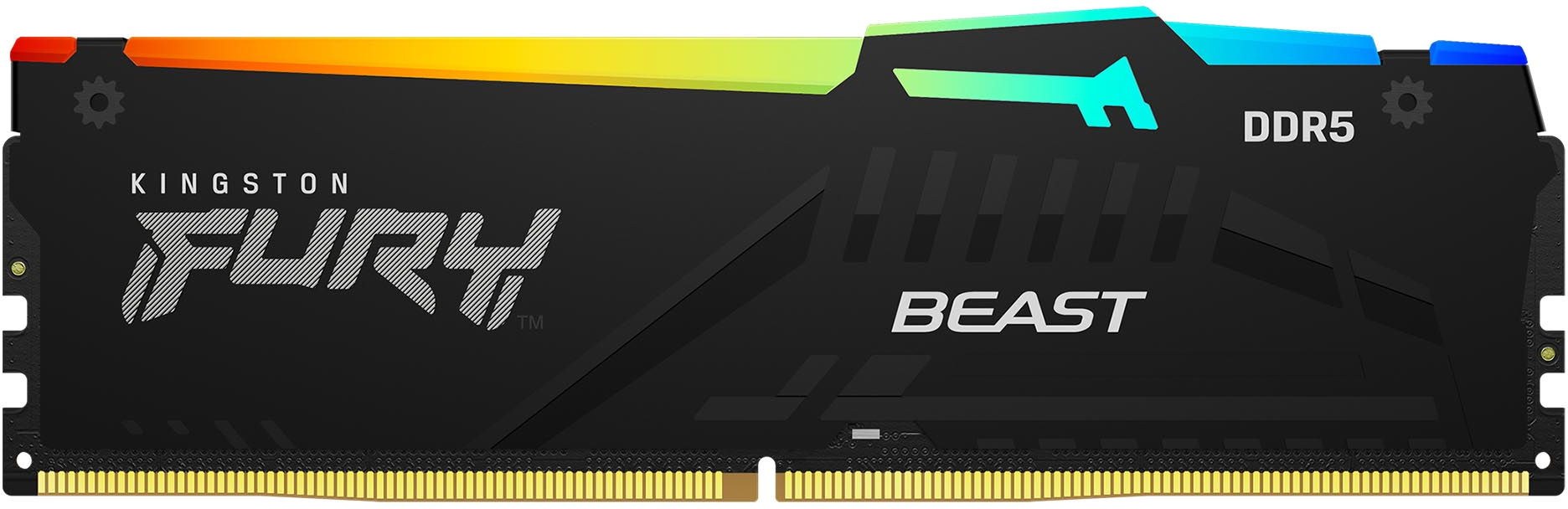 Оперативная память Kingston Fury Beast, DDR5, 8GB (1x8GB), 5600MHz, CL40, DIMM, с радиатором, RGB, черный