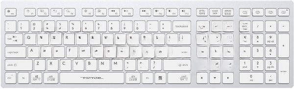 Клавиатура беспроводная A4Tech Fstyler FBX50C, USB, Bluetooth/Радиоканал, белый