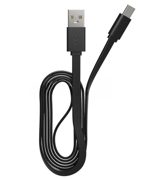 Кабель Maxvi MC-01F black USB-A - microUSB, 2A Плоский кабель, ток макс. нагрузки 2А, макс. напряжение 5V; стандарт USB 2.0; длина 1м, материал PVC, черный