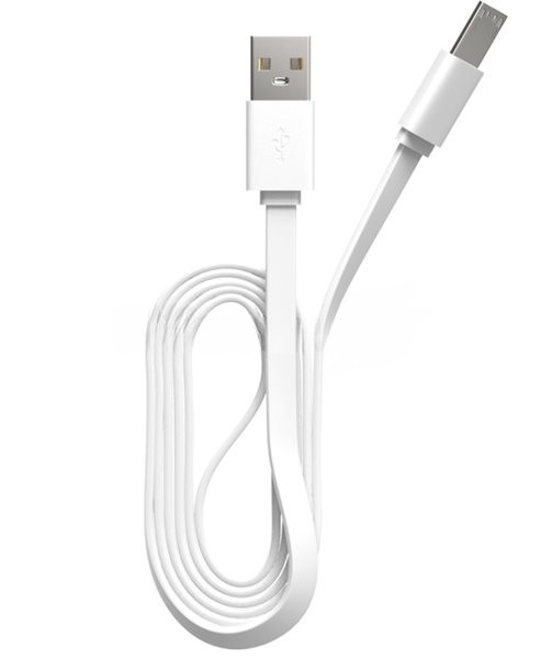 Кабель Maxvi MC-01LF white USB-A - microUSB, 2A Плоский кабель, ток макс. нагрузки 2А, макс. напряжение 5V; стандарт USB 2.0; длина разъема microUSB 10 мм, длина 1м, материал PVC, белый