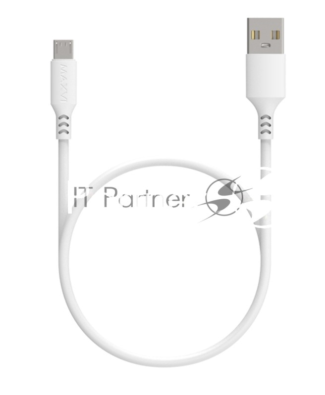 Кабель Maxvi MC-A01 plus white USB-A - microUSB, 2A ток макс. нагрузки 2А, макс. напряжение 5V; стандарт USB 2.0; длина 1.2м, материал PVC, белый