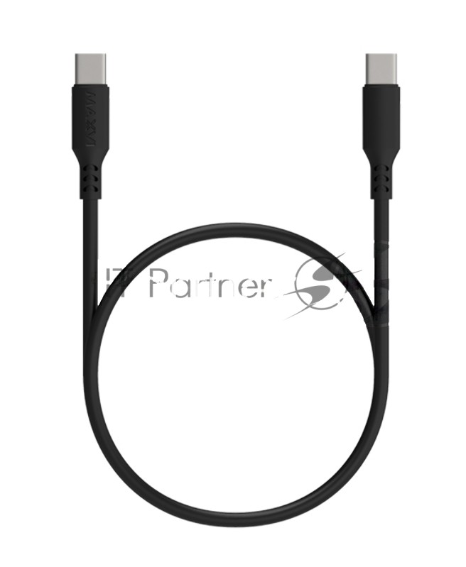 Кабель Maxvi MC-A20 black Type-C - Type-C, 2A ток макс. нагрузки 2А, макс. напряжение 5V, длина кабеля 1м, материал PVC, черный