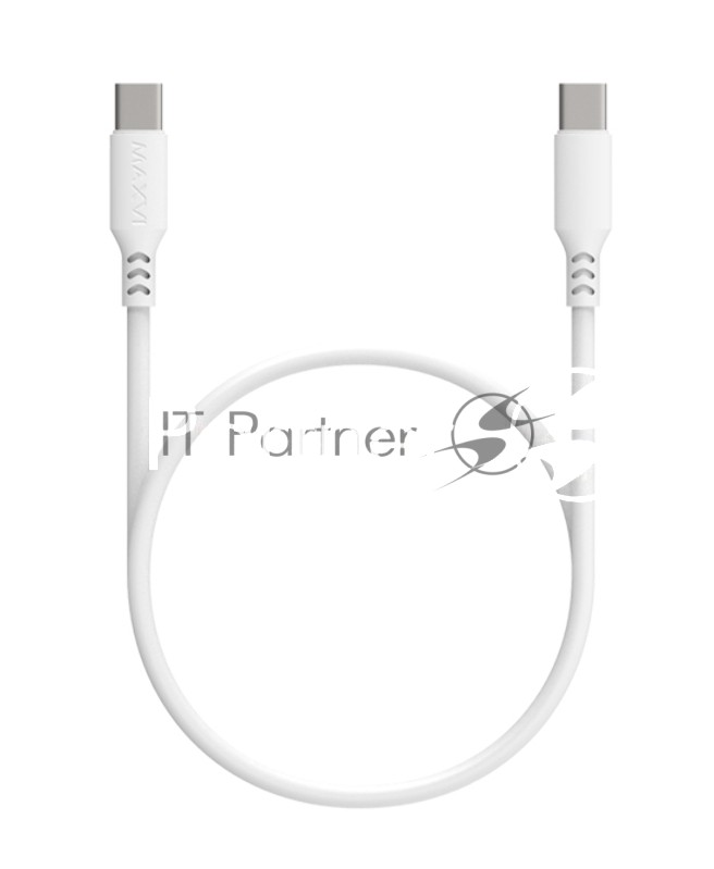 Кабель Maxvi MC-A20 white Type-C - Type-C, 2A ток макс. нагрузки 2А, макс. напряжение 5V, длина кабеля 1м, материал PVC, белый