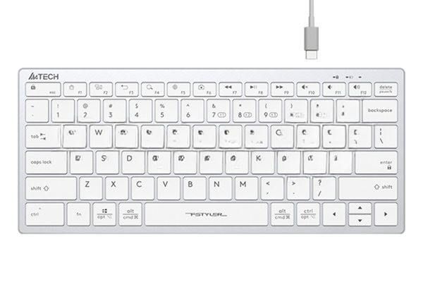 Клавиатура A4Tech Fstyler FBX51C беспроводная, USB, Bluetooth/Радиоканал, белый
