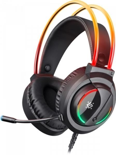 Гарнитура игровая Defender Flame, для компьютера и игровых консолей, накладные, черный [64555]