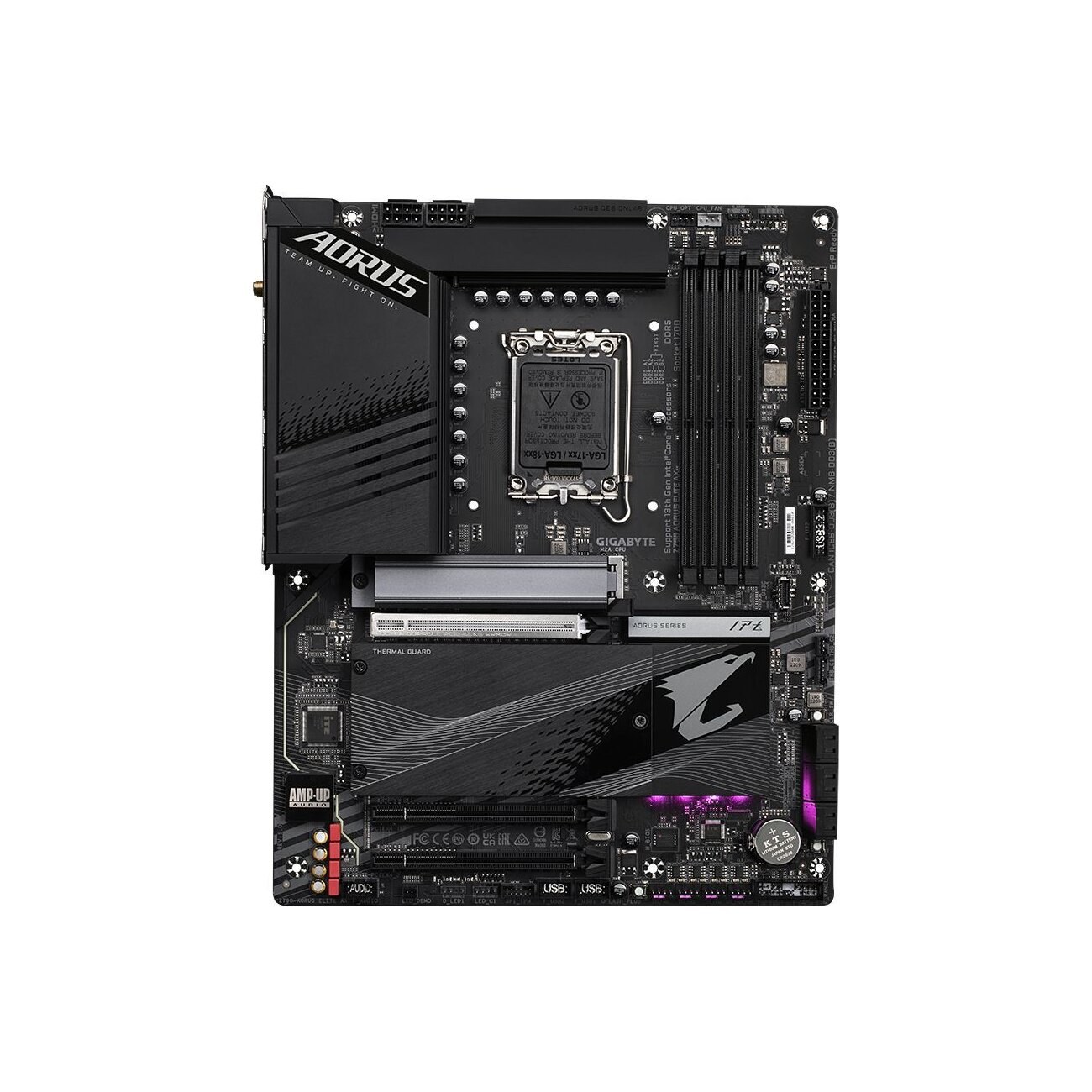 Материнская плата GIGABYTE Z790 AORUS ELITE AX, LGA1700, Intel Z790, 4xDDR5, 6xSATA, 4xM.2, 3xPCIe x16, DisplayPort, HDMI, 1x2.5Gb LAN, USB Type-C, 2x3.5 мм, 7.1, ATX