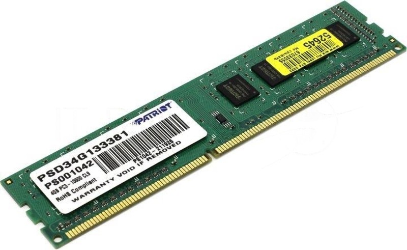 Оперативная память Patriot, DDR3, 4GB (1x4 GB), 1333 MHz, CL9, DIMM