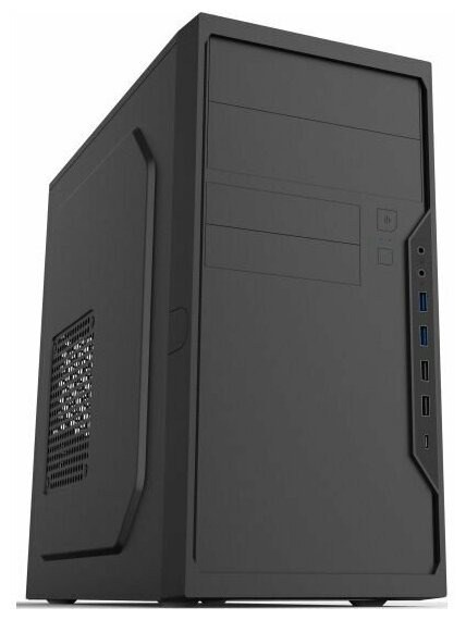 Компьютерный корпус Foxline FL-733R-FZ450R-U32C-PH mATX case, black, w/PSU 450W 12cm, w/2xUSB 2.0, w/2xUSB 3.0, w/1xType-C (USB 2.0), w/2xcombo audio, w/pwr cord, w/o FAN