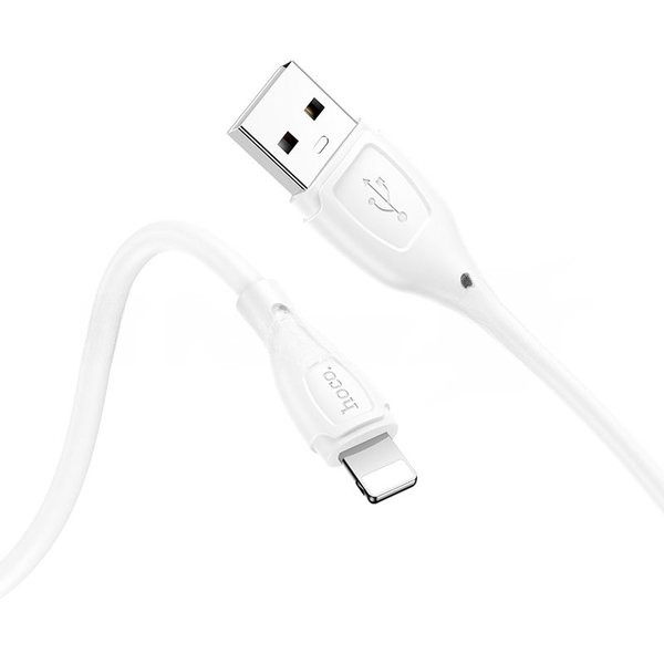 Кабель USB HOCO X61 Ultimate silicone, USB - Lightning, 2.4А, 1м, белый