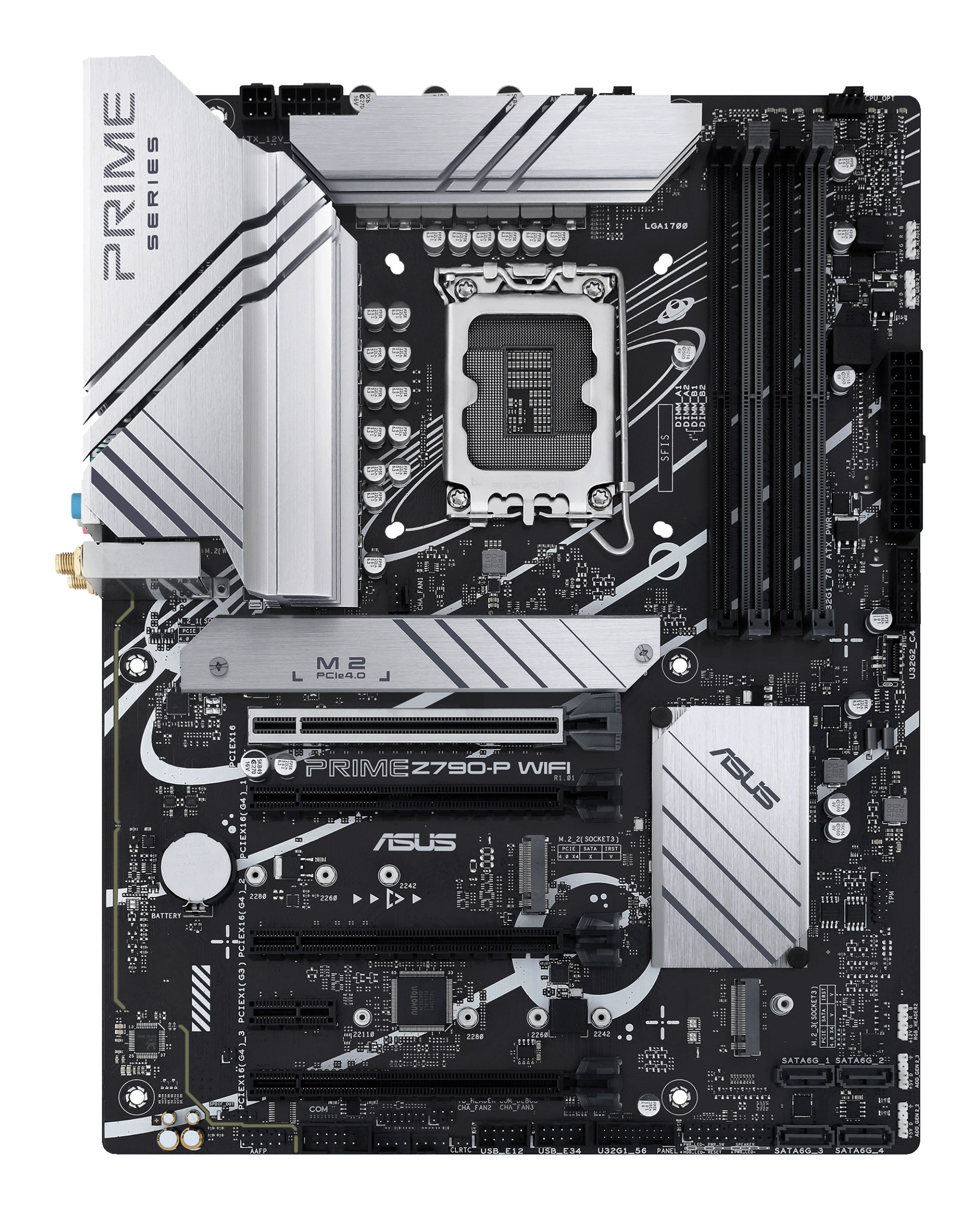 Материнская плата ASUS PRIME Z790-P WIFI, LGA1700, Intel Z790, 4xDDR5, 4xSATA, 3xM.2, 4xPCIe x16, 1xPCIe x1, DisplayPort, HDMI, 1x2.5Gb LAN, USB Type-C, 3x3.5 мм, 7.1, ATXМатеринская плата ASUS PRIME Z790-P WIFI, LGA1700, Intel Z790, 4xDDR5, 4xSATA, 3xM.2, 4xPCIe x16, 1xPCIe x1, DisplayPort, HDMI, 1