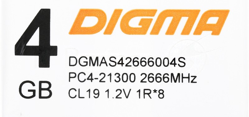 Оперативная память Digma, DDR4, 4GB (1x4GB), 2666MHz, CL19, SO-DIMM