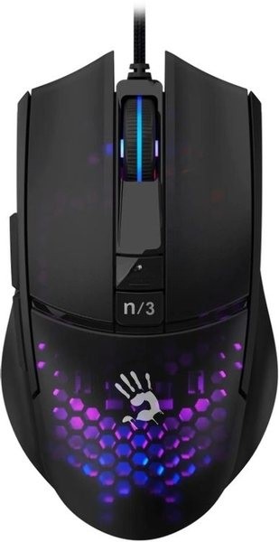 Мышь проводная A4Tech Bloody L65 Max черный/фиолетовый, 12000 dpi, USB, кнопки - 7
