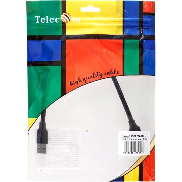 Кабель соединительный Telecom TUS715-0.3M USB3.0 Am-Am 0.3m Telecom (TUS715-0.3M)