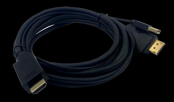 Кабель аудио-видео Buro HDMI (m)/DisplayPort (m) 2м. позолоченные контакты черный