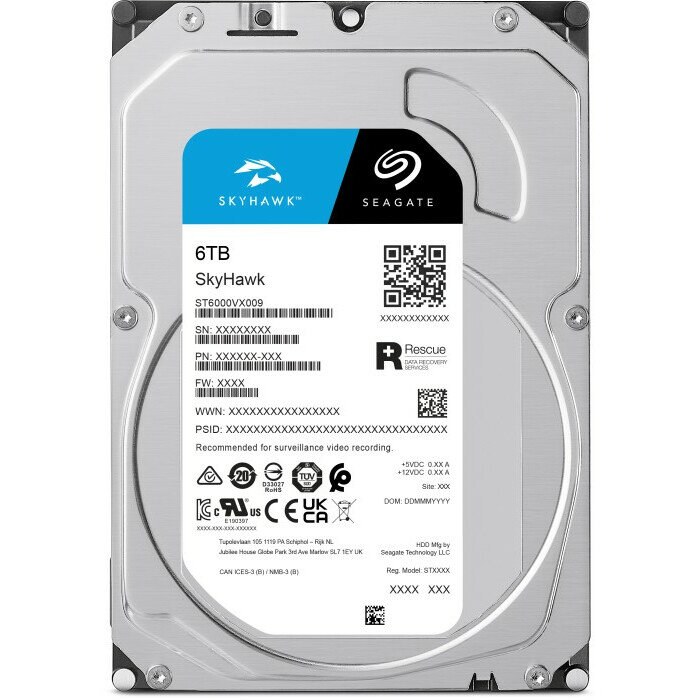 Жесткий диск HDD Seagate SkyHawk 6Tb 5400rpm SATA 256Mb 3.5"
