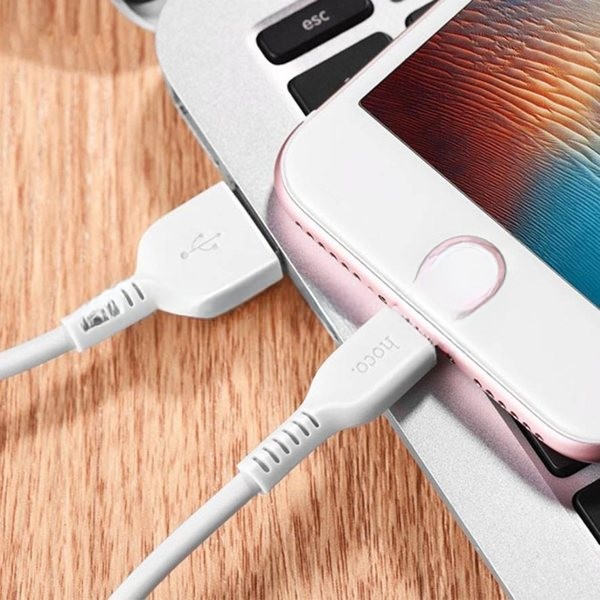 Кабель HOCO USB X20 Flash, USB - Lightning, 2А, 1м, белый