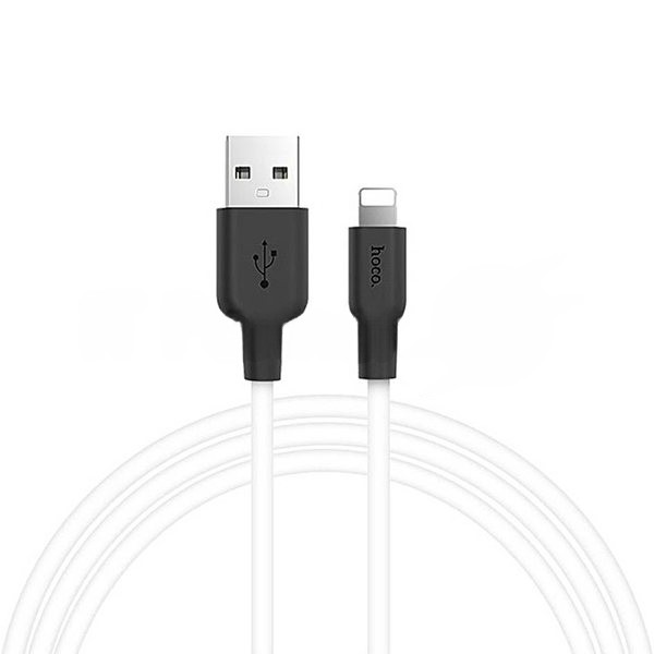 Кабель HOCO USB X21 Silicone, USB - Lightning, 2А, 1м, белый
