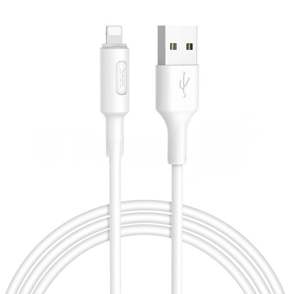 Кабель USB HOCO X25 Soarer для Lightning, 2А, длина 1 м, белый