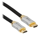 Кабель HDMI Wize WAVC-HDMIRA-2M 2 м., v.2.0b, 19M/19M, 4K/60 Hz 4:4:4, 26 AWG, HDCP 1.4, HDCP 2.2, Ethernet, позол.угловой разъем, экран, черный, пакет