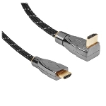 Кабель HDMI Wize WAVC-HDMIRA-7M 7 м., v.2.0b, 19M/19M, 4K/60 Hz 4:4:4, 26 AWG, HDCP 1.4, HDCP 2.2, Ethernet, позол.угловой разъем, экран, черный, пакет