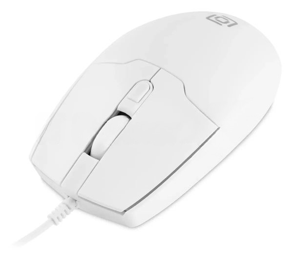 Мышь проводная Oklick 147M белый, 2000 dpi, USB, кнопки - 4